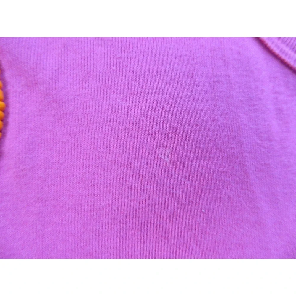 Tory Burch Tank Top Womens XS Pink 100% Cotton Beaded Rhinestone Scoop Neck